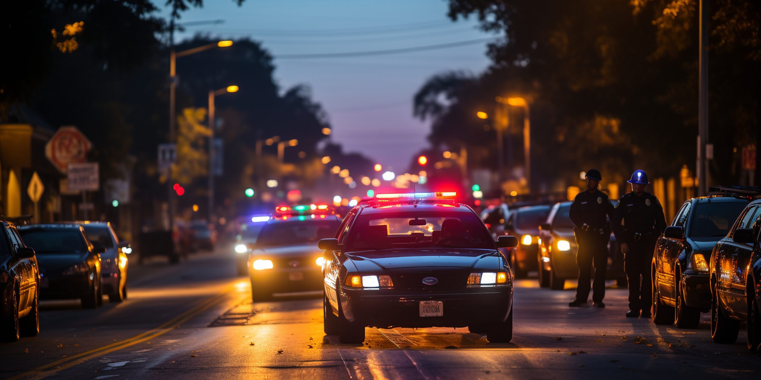 Police units arrive at an emergency scene.